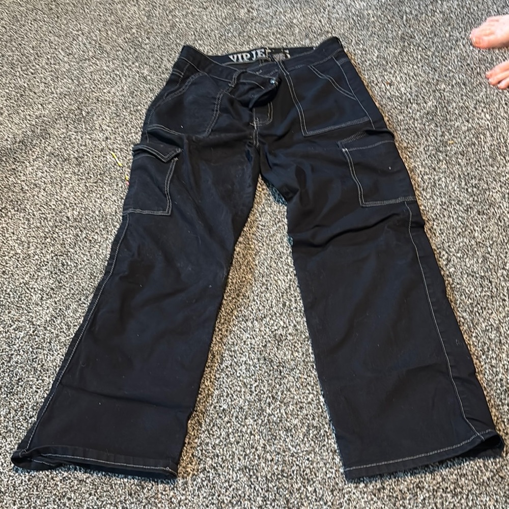 VIP Black Cargo Pants with Comfortable Fit